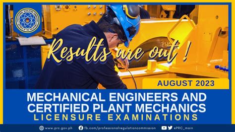 mechanical engineering board exam 2023 results|ME Results: August 2023 Mechanical Engineer board exam list of .